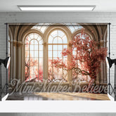 Aperturee - Arched Door And Window Cherry Tree Spring Backdrop